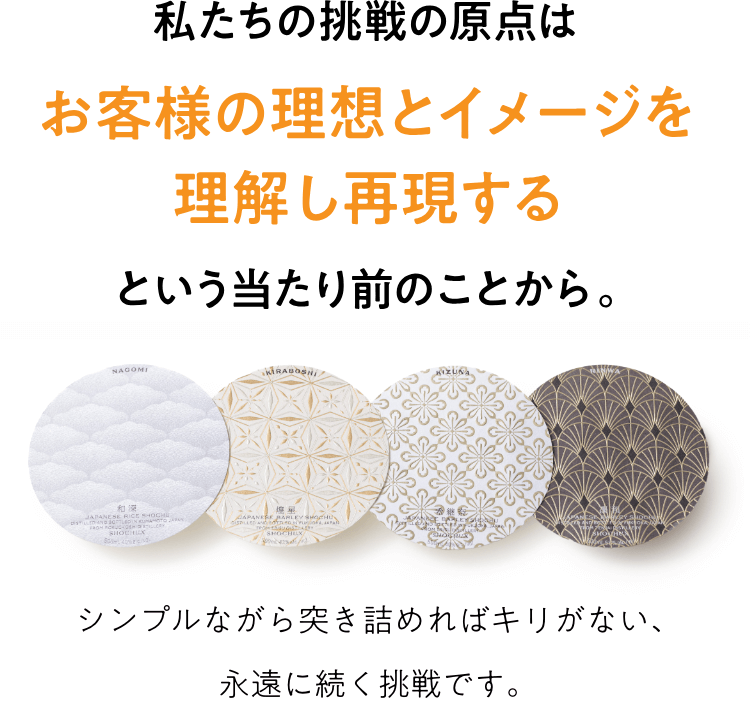 私たちの挑戦の原点。それは理想を忠実に再現する当たり前のことから。